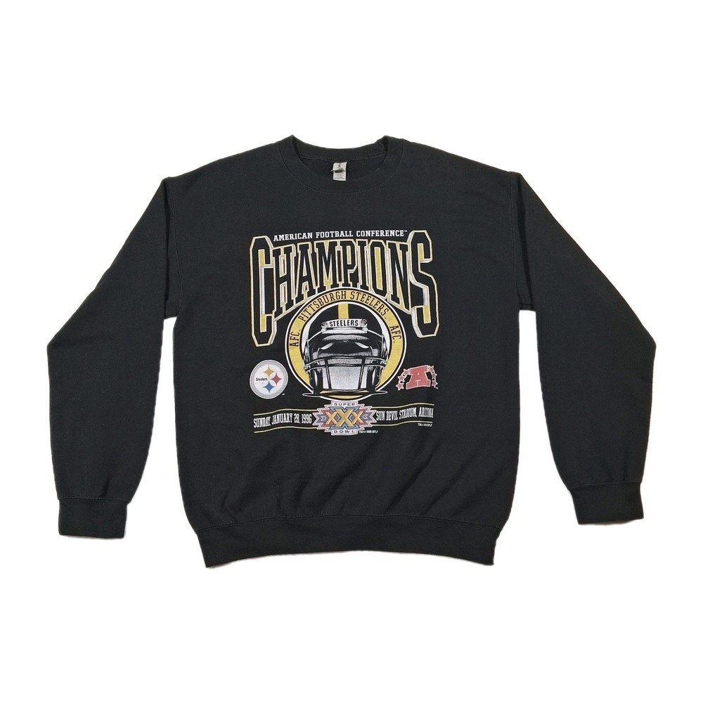 Vintage 90's Pittsburgh Steelers Crewneck Sweater 1996 Superbowl Size Medium